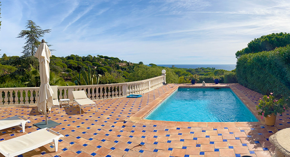 Sainte Maxime, Saint Tropez, maison, villa, real estate, vue mer, jardin, piscine, terrasse, 3 chambres