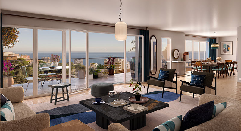 Beausoleil Immobilier Monaco, appartement achat, vendre, agence immobilière, terrace, vue mer