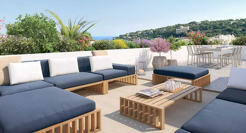 Fast ejendom Frankrig, Roquebrune Cap Martin, Menton, køb lejlighed, terrasse, swimmingpool, strand, centrum