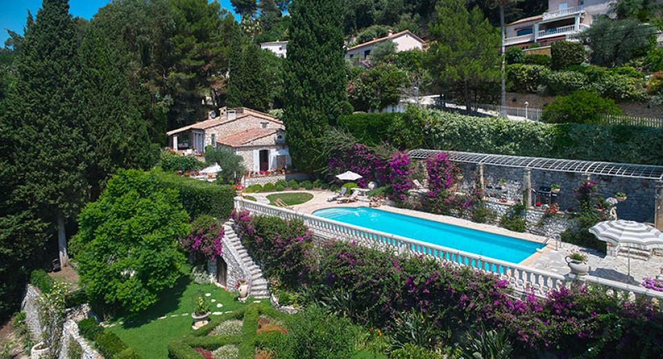 real estate France French Riviera Saint Paule de Vence, charming villa, house, swimming pool, garden, sea view