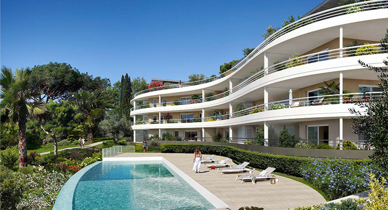 Achat appartement Nice, France, Cote Azur, residence neuve, piscine, vue mer, immobilier