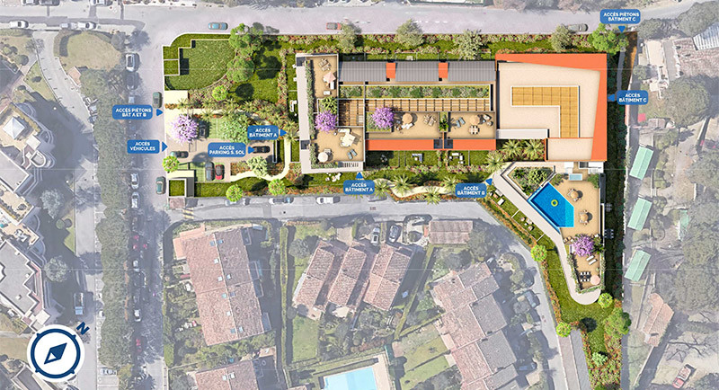 Fastigheter Frankrike, Franska Rivieran, Villeneuve Loubet, lägenhet, köp, sälj, havsutsikt, takvåning, terrass på taket, takterrass, pool, nära havet, strand