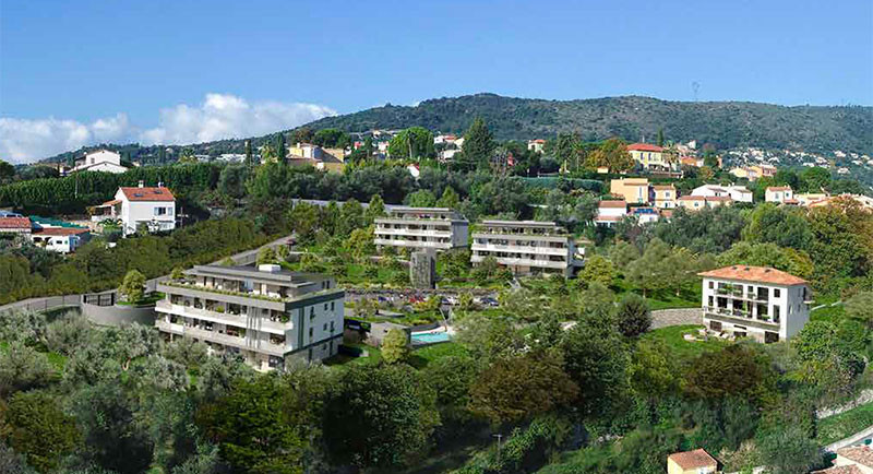 nieruchomość, Francja, Riwiera Francuska, Nicea, Rimiez, Cimiez, apartamenty, nowa rezydencja, basen, widok na morze, wzgórza