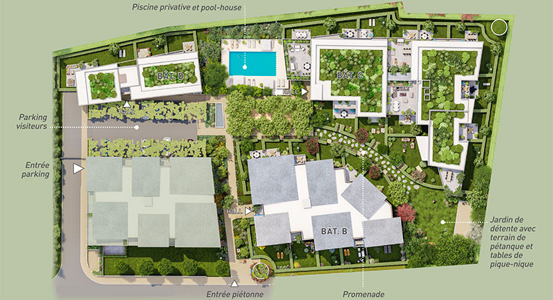 Real estate France, French Riviera, apartment, Antibes Juan les Pins, new residence, swimming pool, terrace, near beach, near shops, Fontonne