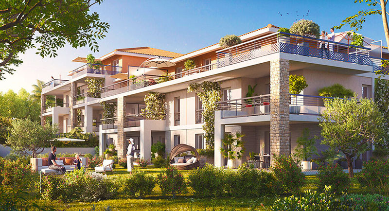 Achat appartement, residence neuve, immobilier, terrasse, piscine, proche plage Golfe Juan, Cannes, Antibes, Juan les Pins, France, cote d'azur