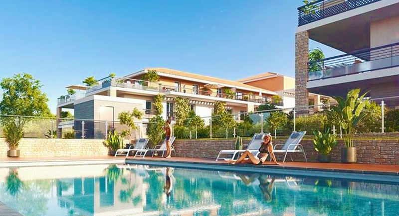 Eiendom Frankrike, Franske riviera, Golfe Juan, Cannes, Antibes, bolig, leilighet, terrasse, svømmebasseng, strand