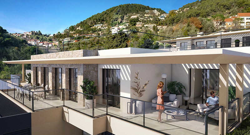 Real estate France, Eze, buy, sell, apartment, sea view, terrace, swimming pool, penthouse