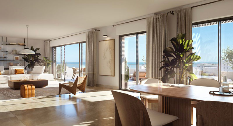 Villeneuve Loubet, Immobilier, achat appartement, residence neuve, piscine, terrasse, vue mer