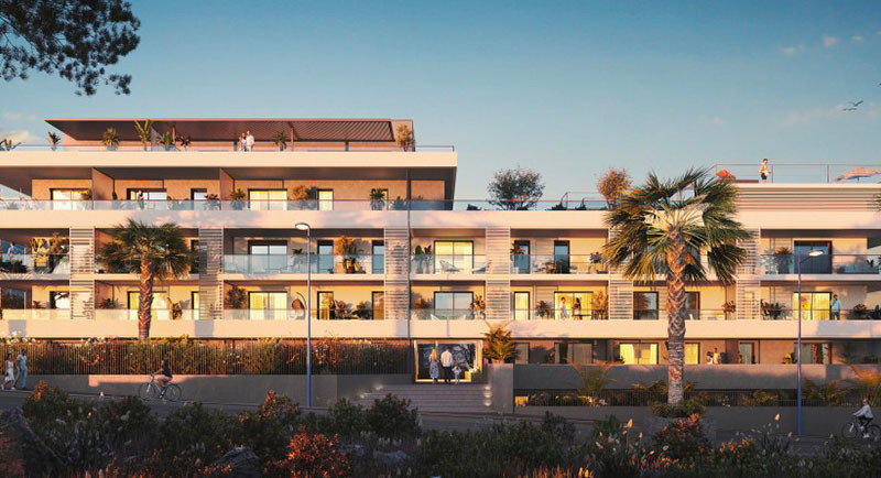 Villeneuve Loubet, fast ejendom Frankrig, Franske Riviera, Nice, lejlighed, køb, sælg, terrasse, havudsigt, swimmingpool, strand