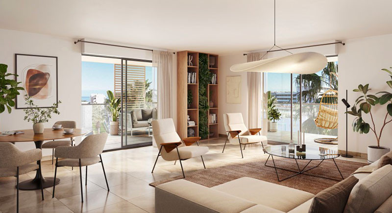 Villeneuve Loubet, fast ejendom Frankrig, Franske Riviera, Nice, lejlighed, køb, sælg, terrasse, havudsigt, swimmingpool, strand