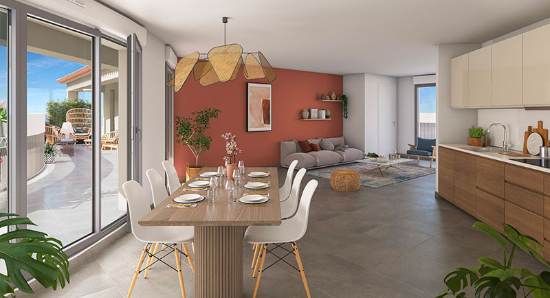 Apartment Antibes Fontonne, terrace, sea view, real estate, new residence