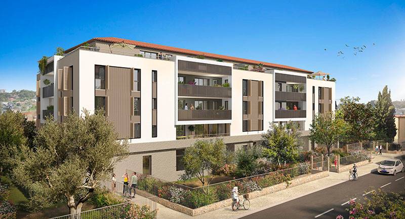 Apartment Antibes Fontonne, terrace, sea view, real estate, new residence