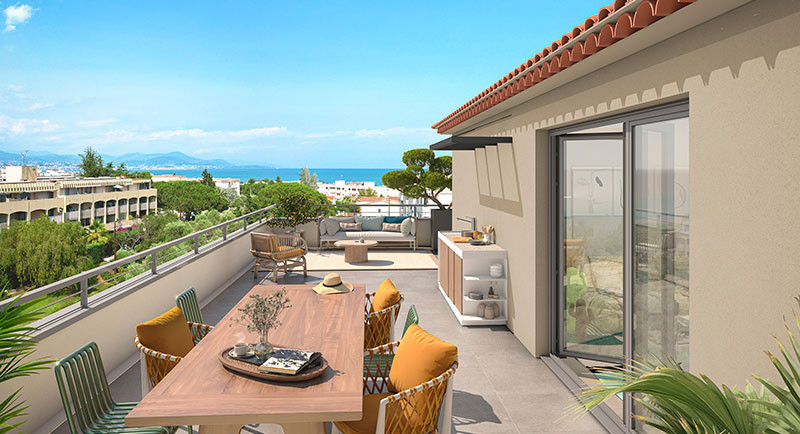Apartament, mieszkanie Antibes Fontonne, taras, widok na morze, nieruchomość, nowa rezydencja