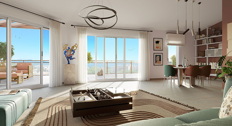 Antibes, France, Côte d'Azur, Achat appartement, immobilier, terrasse, piscine, mer, Breguieres, Fontonne