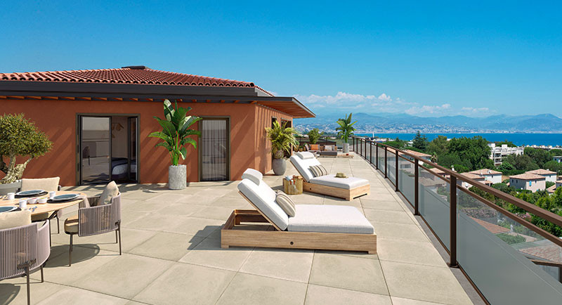 Antibes, France, Côte d'Azur, Achat appartement, immobilier, terrasse, piscine, mer, Breguieres, Fontonne