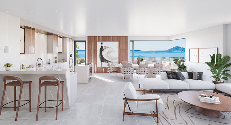 Nieruchomości Juan les pins, Antibes, Francja, apartament, widok na morze, taras, plaża