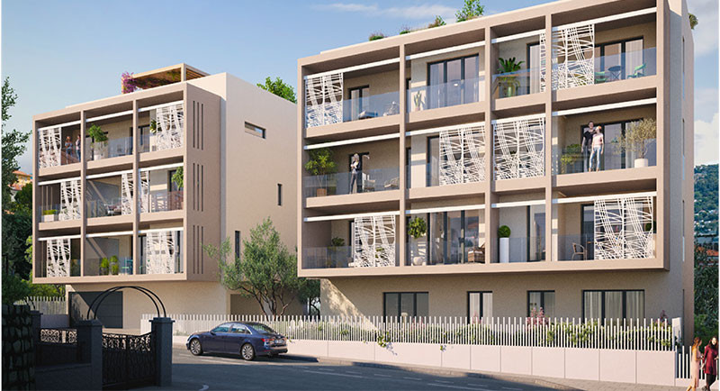Real estate France, Nice, apartment, new residence, city center, terrace, penthouse, villa on the roof