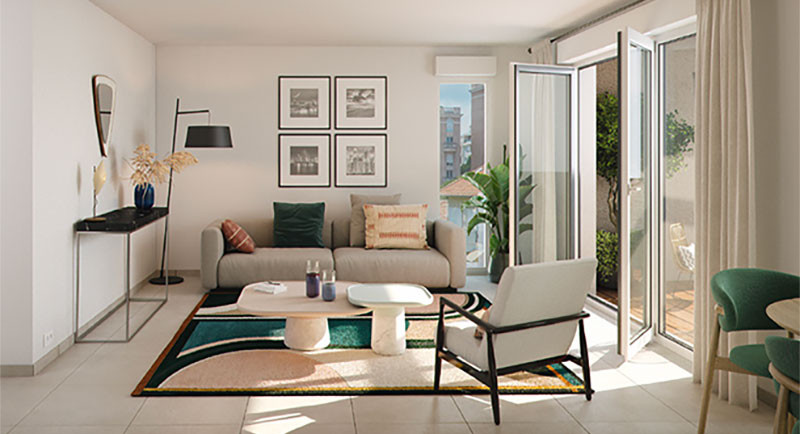 Real estate France, Nice, apartment, new residence, city center, terrace, penthouse, villa on the roof