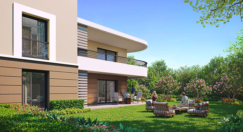 real estate, France, french riviera, apartment Antibes Juan les Pins, Cote d'Azur, New residence, near city center, garden, terrace