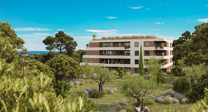 Antibes, Juan Les Pins, Real estate, purchase apartment, new, terrace, roof terrace, sea view, swimming pool, new residence