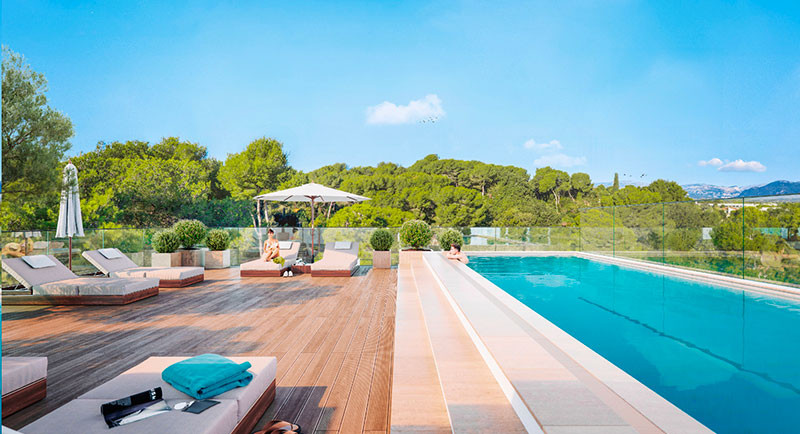 Antibes, Juan Les Pins, Eiendom, kjøp av leilighet, ny, terrasse, takterrasse, havutsikt, svømmebasseng, ny bolig