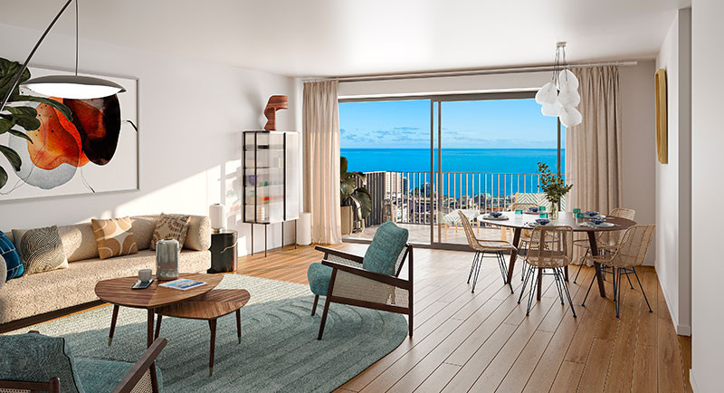 Beausoleil, immobilier, Monaco, achat, appartement, residence neuve, vue mer, terrasse, centre ville