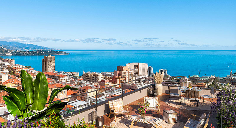 Real estate Beausoleil, Monaco, buy apartment, sea view, terrace, penthouse, residence, city center