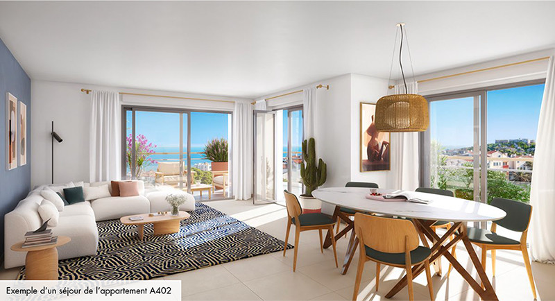 Nieruchomości Antibes, Juan les Pins, Francja, Lazurowe Wybrzeże, apartament na sprzedaż, nowa rezydencja, taras, balkon, basen, widok na morze