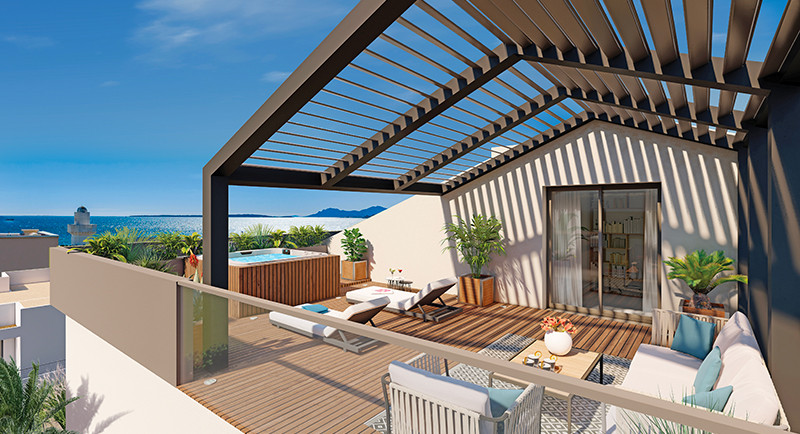 Antibes Juan les Pins, Franska Rivieran, lägenhet, 200m från havet, strandpromenad, utsikt, hav, terrass, jacuzzi