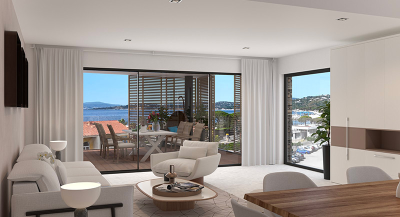 Immobilier, appartement neuf, Les Issambres, Sainte Maxime, terrasse, 3 4 pièces, vue mer, proche mer, penthouse