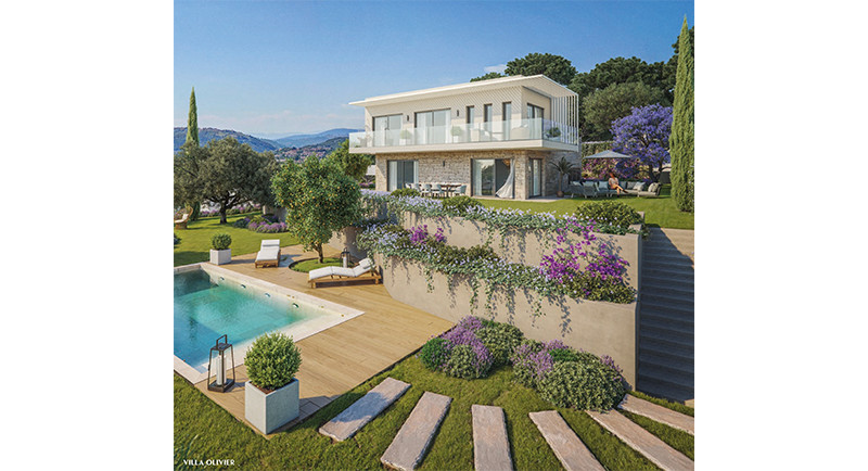 Fast ejendom Frankrig, Franske Riviera, Roquette sur Siagne, Cannes, køb, salg af villa, hus, have, swimmingpool, tagterrasse