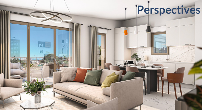 Real estate, Purchase, sale, apartment, Villeneuve Loubet, French Riviera, terrace, sea view, close to beach, close to shops, restaurants, new