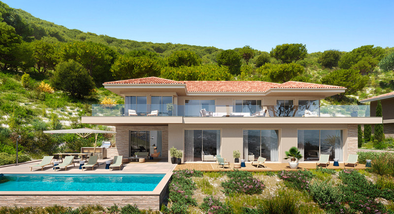 Immobilier Saint Tropez, Sainte Maxime, Grimaud, Beauvallon, villa, vue mer, piscine, jardin, terrasse, luxe, domaine d'exception, villa d'architecte