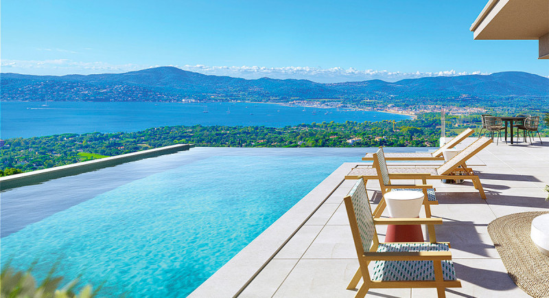 Immobilier Saint Tropez, Sainte Maxime, Grimaud, Beauvallon, villa, vue mer, piscine, jardin, terrasse, luxe, domaine d'exception, villa d'architecte