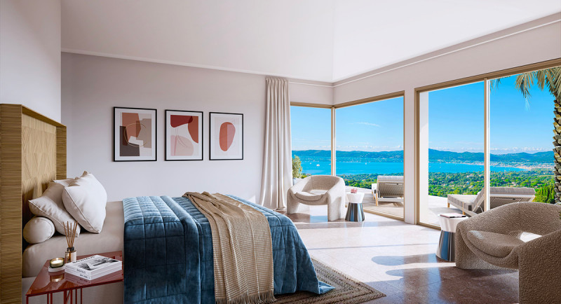 Frankrike, Franska Rivieran, Saint Tropez, Sainte Maxime, Grimaud, Villa, hus, havsutsikt, pool, terrass, lyxigt, domaine