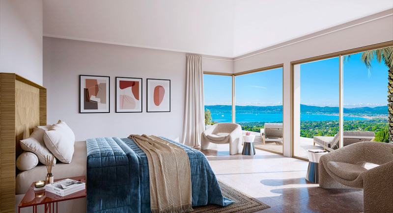 Frankrike, Franska Rivieran, Saint Tropez, Sainte Maxime, Grimaud, Villa, hus, havsutsikt, pool, terrass, lyxigt, domaine