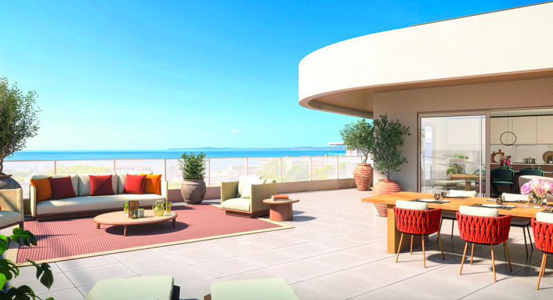Immobilier, residence neuve, Saint Laurent du Var, Nice, appartement, terrace, vue mer,, plage, piscine