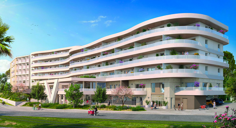Real estate, new residence, Saint Laurent du Var, Nice, apartment, terrace, sea view, beach, swimming pool