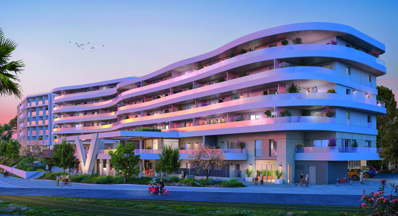 Real estate, new residence, Saint Laurent du Var, Nice, apartment, terrace, sea view, beach, swimming pool