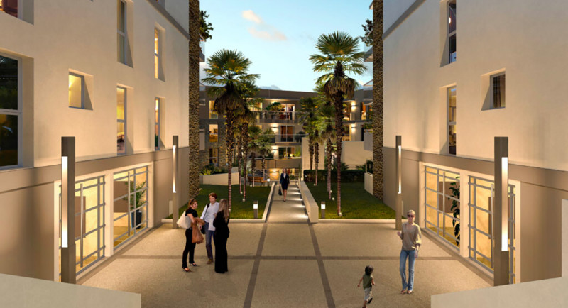 Real estate, new residence, apartment, terrace, sea view, swimming pool, garden, city center, beach