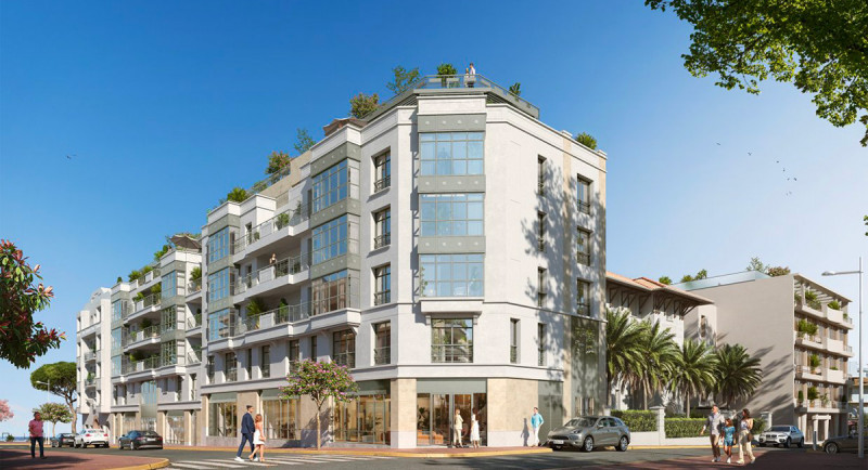 Eiendom Frankrike, franske rivieraen, Antibes, Juan les Pins, beau rivage, strand, sjø, utsikt, terrasse, leilighet