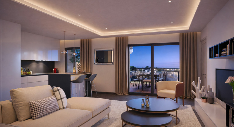 Eiendom, Antibes, Frankrike, Franske Riviera, ny bolig, leilighet, terrasse, penthousevilla, markise, utsikt, toppetasje