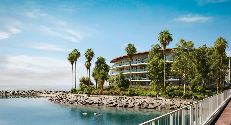 Villeneuve Loubet Plage, appartement de standing, residence de luxe, sur la plage, terrasse, vue mer, piscine