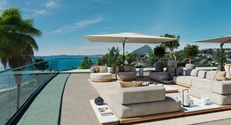 Villeneuve Loubet Plage, exklusiv lägenhet, lyxigt bostadsområde, vid stranden, terrass, havsutsikt, pool