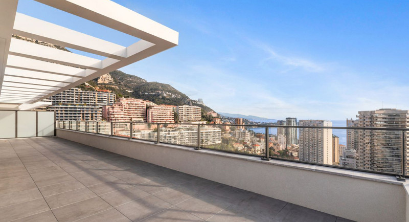 Ejendomme i Frankrig, Beausoleil, Monaco, Den Franske Riviera, lejlighed, penthouse, havudsigt, terrasse