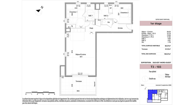 Saint Raphaël, France, cote d'azur, appartement, residence neuve, 3 pièces, terrasse, proche centre ville, proche mer