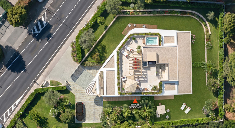 Antibes Juan-les-Pins, Côte d’Azur, Frankrig, køb, lejlighed, nybygget boligkompleks, terrasse, tagterrasse, havudsigt, tæt på havet, tæt på bymidten